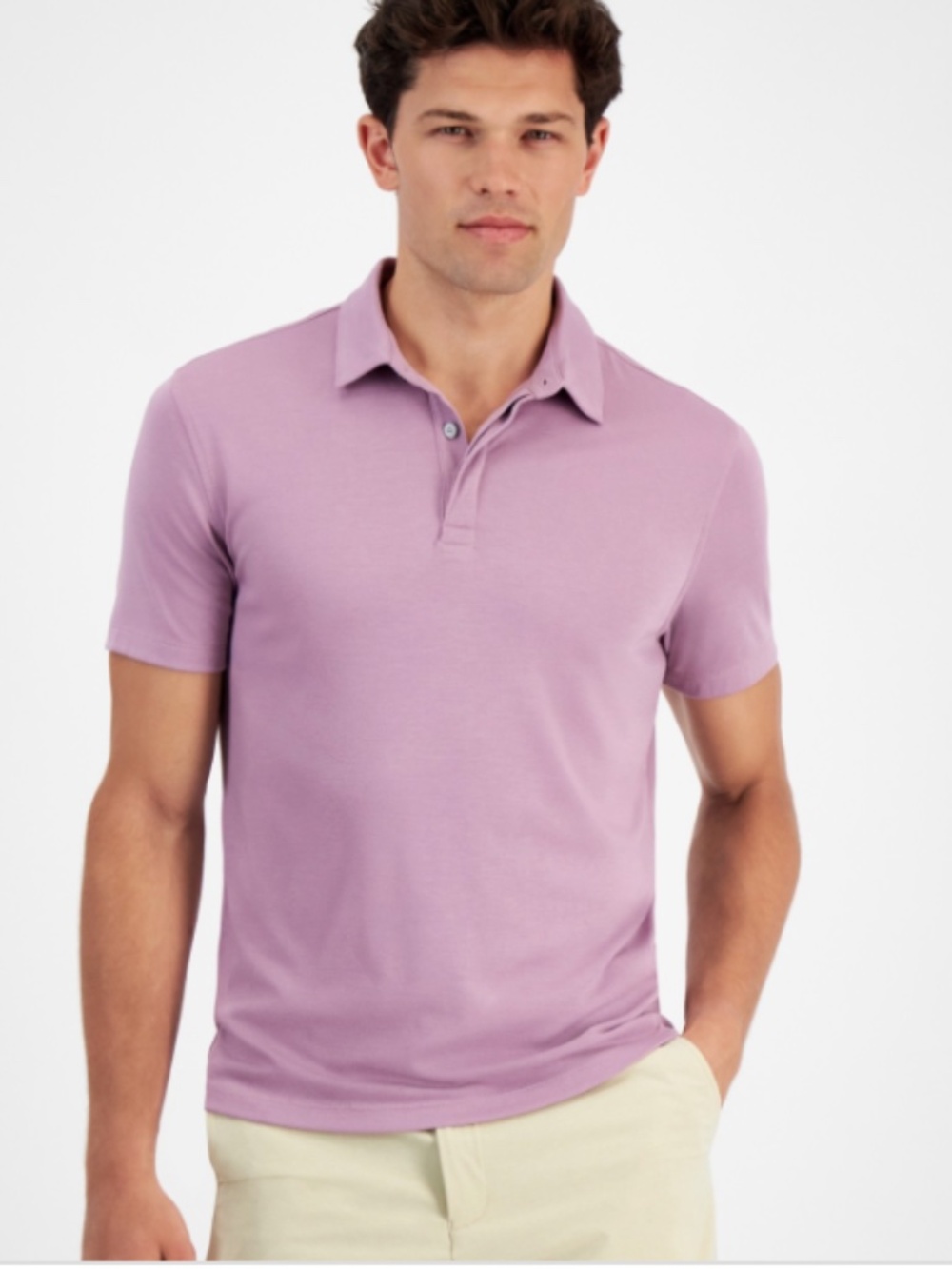 Alfani Men's AlfaTech Stretch Solid Polo Shirt, SIZE M NWT